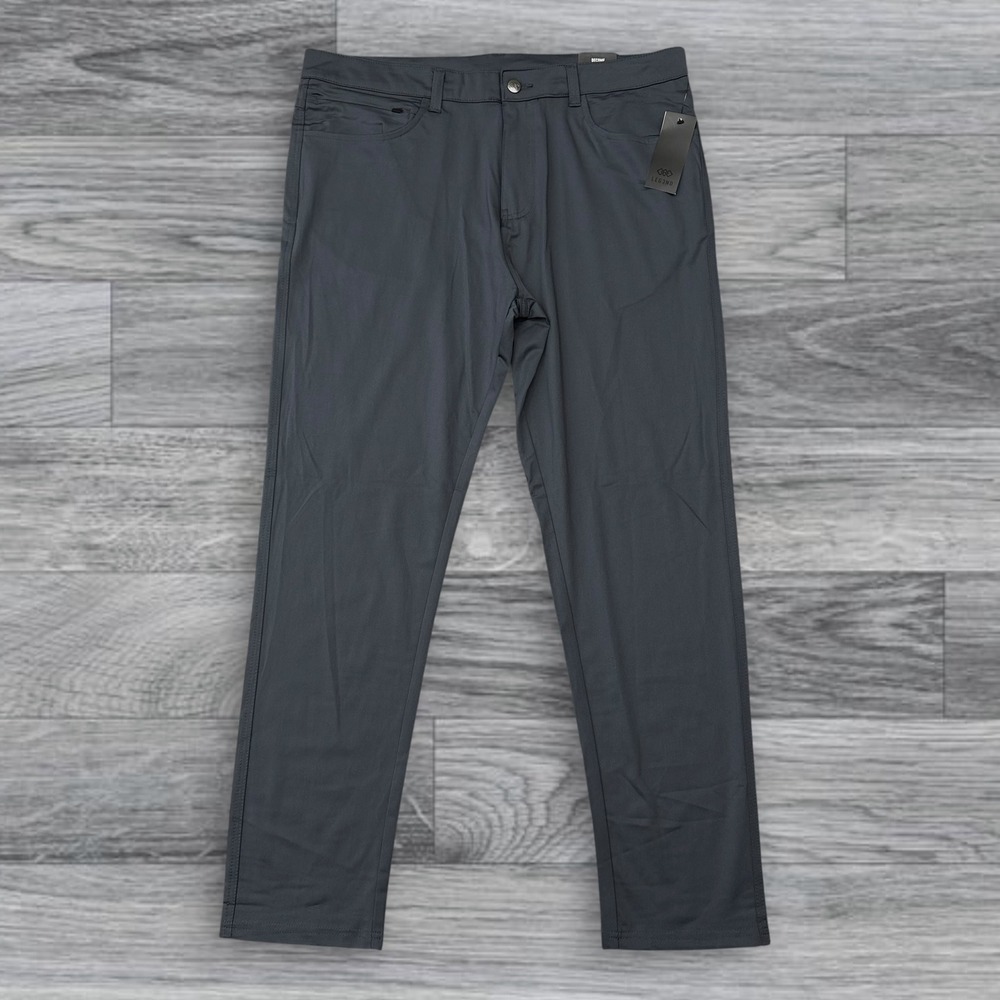 LEG3ND Mens Everyday Tech Pants Charcoal Grey 5-Pocket‎ Trousers 36x30 NEW
